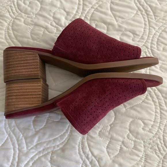 Koolaburra By Ugg W 7 Raychel Leather Sandals Maroon casual minimal - Picture 6 of 8